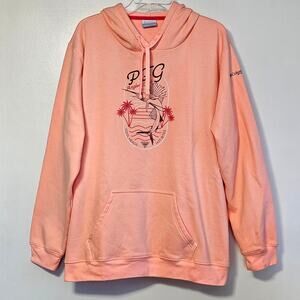 Columbia PFG Hoodie Salmon Pink Pullover Kangaroo Pockets Womens 3x